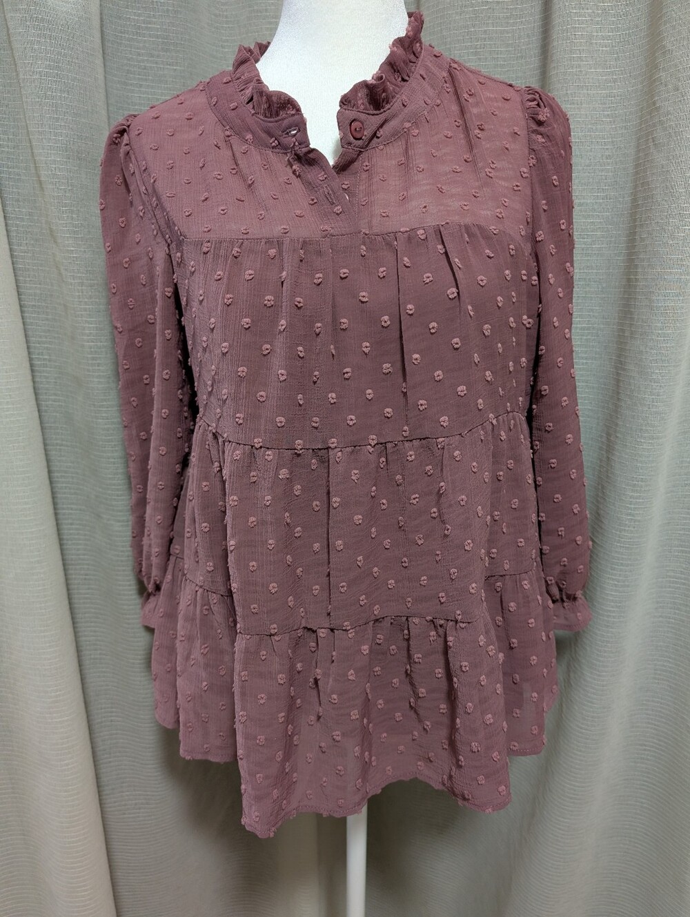 Women's Swiss Dot Petite Top. Fully Lined. Small/Medium